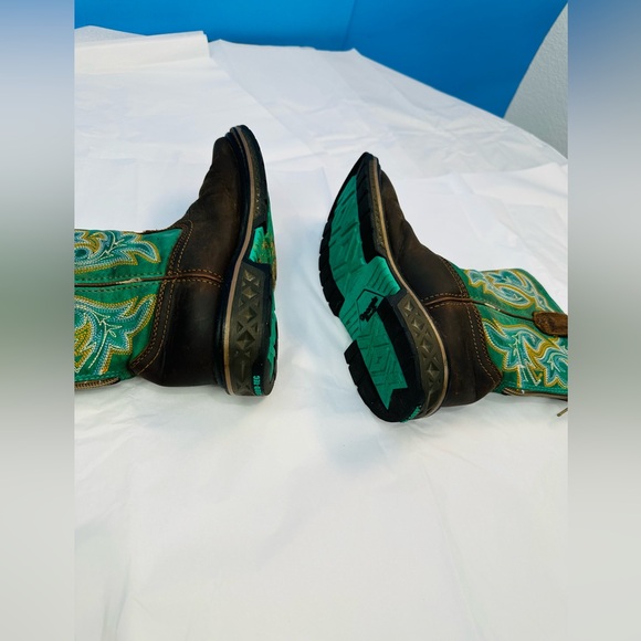 Georgia Boot Brown and Turquoise Kids' Boots - Picture 6 of 10